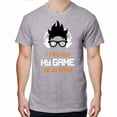 thumbnail image 1 of Greenyef Graphics I Paused My Game to Be Here Video Gamer Gift for Men Teenagers Gaming Funny Graphic T-Shirt Style-35 (Gray, Medium), 1 of 6