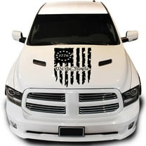 Greenyef Graphics We The People Betsy Ross Flag 1776 Distressed American USA US Flag Hood Vinyl Decal Sticker Preamble of The US Constitution fits most Pickup Trucks (23" x 36", Black)