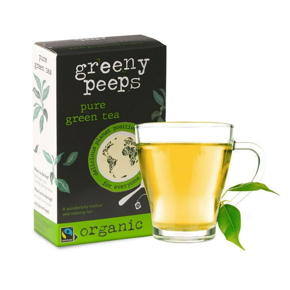 Greenypeeps Organic Green Tea Bags - Refreshing and Mellow Flavor - Pure Green Tea from Tender Top Leaves - Net Carbon Negative Impact - Premium & Eco-Friendly Green Tea Bags (20 Count - Pack of 1)