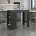 thumbnail image 1 of Greer Bar Table with 4 Storage Shelves, Compact Home Bar or Kitchen Furniture, Space-Saving Modern Design, 1 of 7
