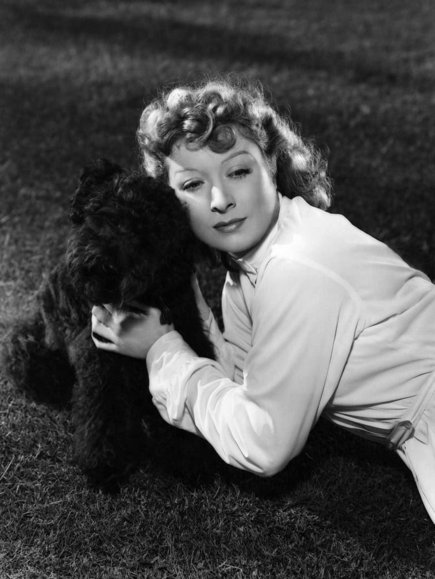 Greer Garson Posing With French Poodle Canvas Art - (16 x 20)