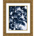 thumbnail image 1 of Greer, Lexie 12x14 Gold Ornate Wood Framed with Double Matting Museum Art Print Titled - Indigo Leaves, 1 of 4