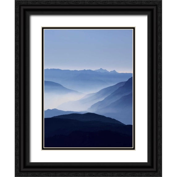 Greer, Lexie 19x24 Black Ornate Wood Framed with Double Matting Museum Art Print Titled - Blue Mountains