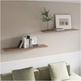 thumbnail image 1 of Light Brown Floating Shelf Set of 2, Wall Mounted Storage Shelves for Modern Home Decor, 1 of 6