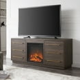 thumbnail image 1 of Evelyn&Zoe Greer Rectangular TV Stand with Log Fireplace for TV's up to 65" in Alder Brown, 1 of 5