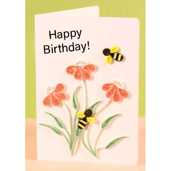 Greeting Card Making Kit. Echinacea Flowers DIY Quilling Kit F07M3-5-FL4