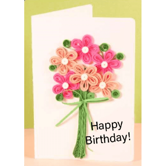 Wizardi Greeting Card Making Kit. Flowers DIY Quilling Kit F07M3-5-FL5
