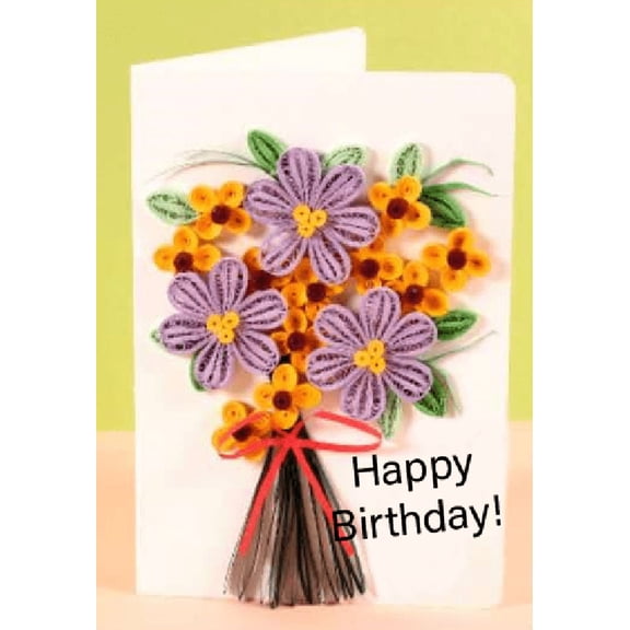 Wizardi Greeting Card Making Kit. Flowers DIY Quilling Kit F07M3-5-FL7