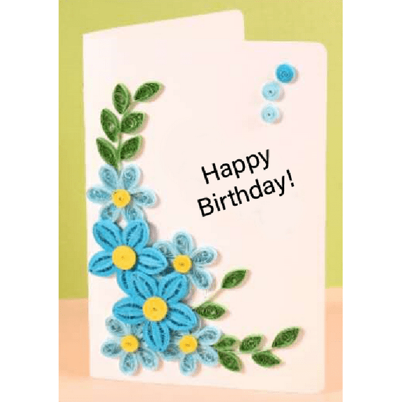 Greeting Card Making Kit. Myosotis Flowers DIY Quilling Kit F07M3-5-FL6
