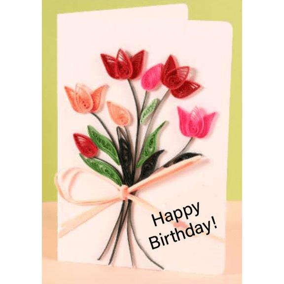 Greeting Card Making Kit. Tulips Flowers DIY Quilling Kit F07M3-5-FL10