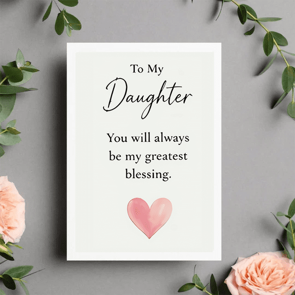 Greeting Card for Daughter with Heart - Sentimental Message for Love and Appreciation - Ideal for Birthday, Mother's Day or Any Occasion