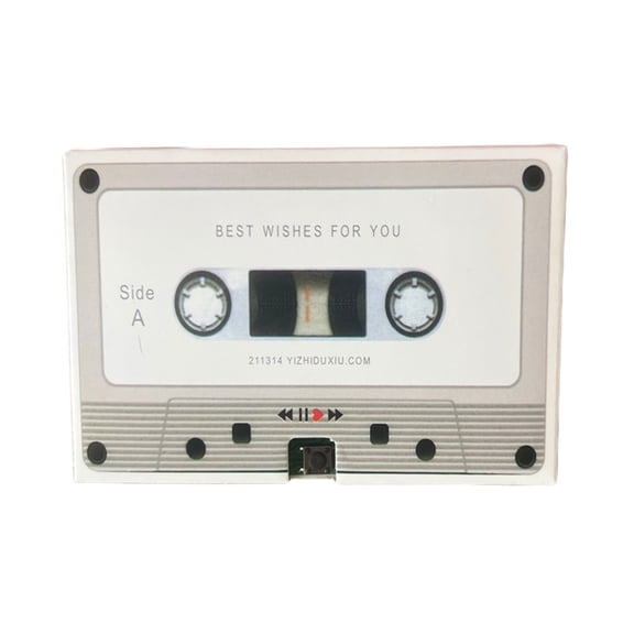 Greeting Card for Living Spaces A Recorded Message Loop Card with Paper Cardstock and Versatile Decorative Appeal, 7x10 cm, Grey