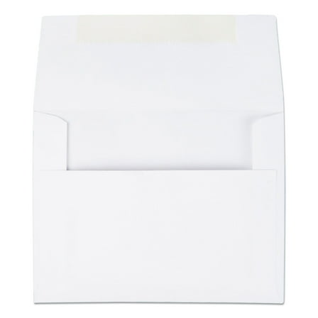 1PK Greeting Card/Invitation Envelope, A-2, Square Flap, Gummed Closure, 4.38 x 5.75, White, 100/Box