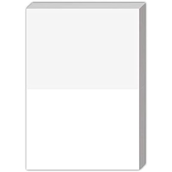 Greeting Cards - 5x7 Inches Heavyweight Blank White Card Paper- Half-Fold Design - Perfect for Birthday Invitations, Wedding, Holiday, Notes, Anniversary and All Occasions - Bulk Pack of 100 Cards