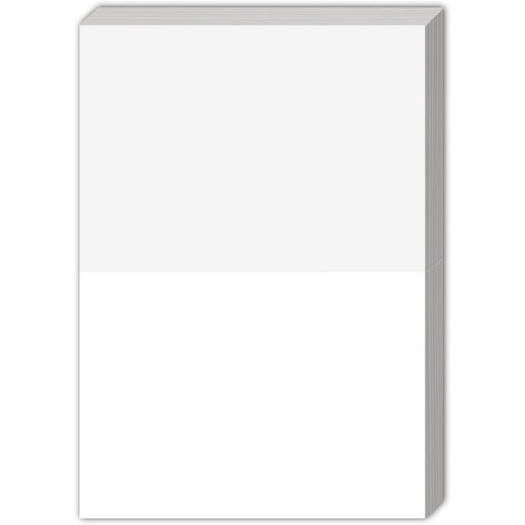 Greeting Cards - 5x7 Inches Heavyweight Blank White Card Paper- Half-Fold Design - Perfect for Birthday Invitations, Wedding, Holiday, Notes, Anniversary and All Occasions - Bulk Pack of 100 Cards