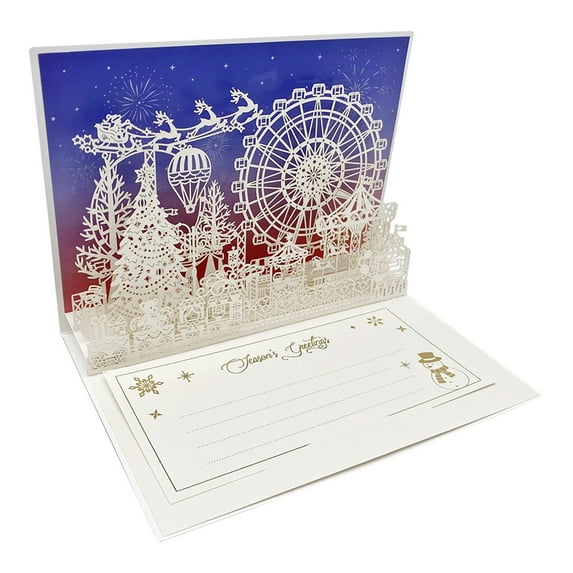 Up Greeting Cards Double Layer Hollow Out Page Design Unique 3D Day Winter Card Suitable For Sending Anyone And Relatives Greeting Card Practical Home Decor 7.3" X 5.3"