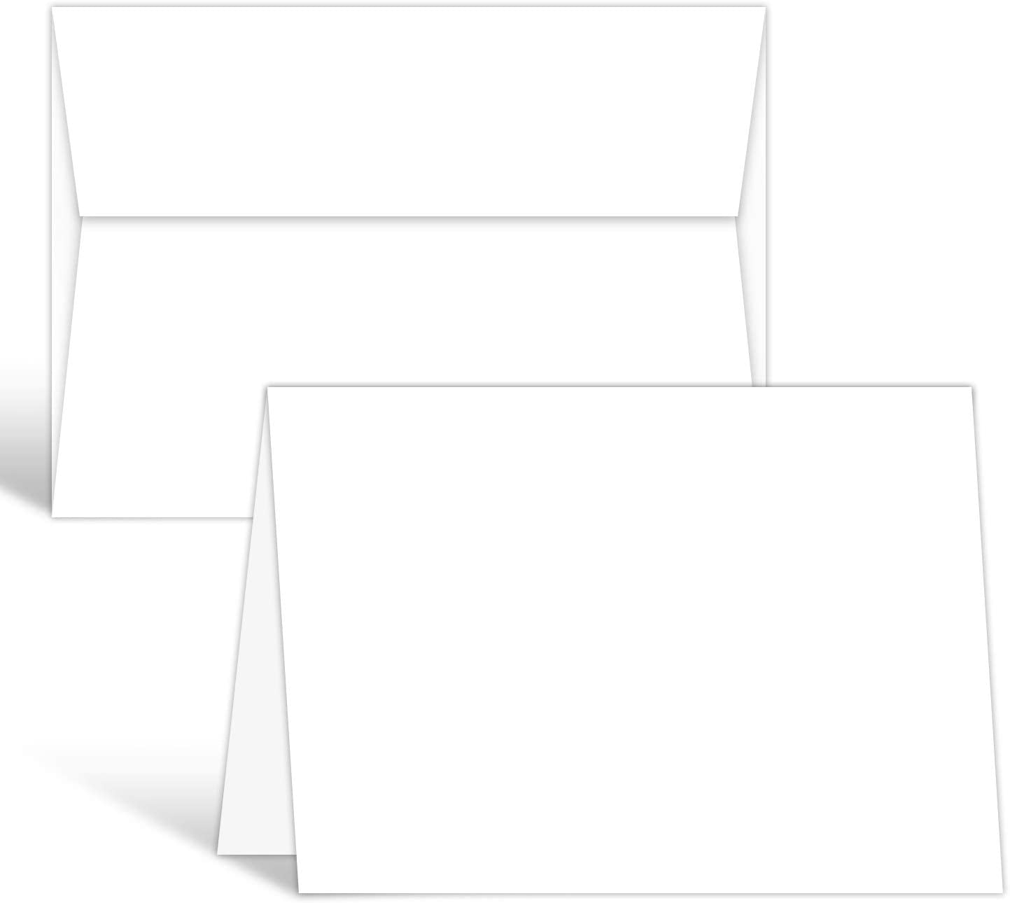 Greeting Cards Set - 5 x 7 Blank White Cardstock and Envelopes Perfect for Business, Invitations, Bridal Shower, Birthday, Interoffice, Invitation Letter, Weddings and All Occasion – Bulk Set of 50