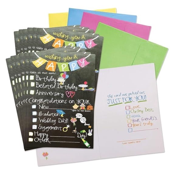 Greeting Cards for All Occasions | -piece Boxed Card Set Includes Greeting Cards, Gift & Gift Stickers (Checkbox Card-for-All-Occasions)
