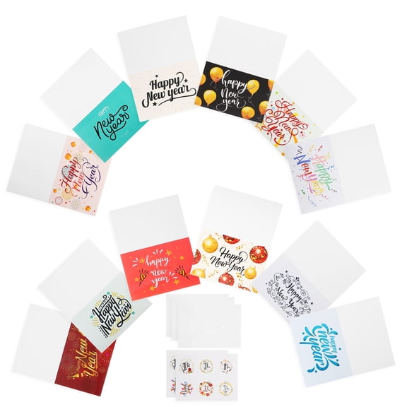Greeting Cards for New Year Envelopes Gift Written Paper Invitation Theme Year's Day Blessing
