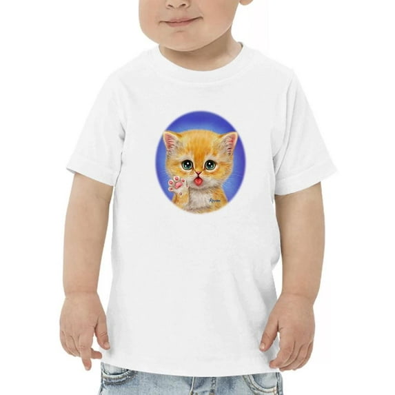 Greeting Cat. T-Shirt Toddler -Kayomi Harai Designs, 5 Toddler