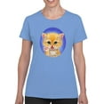 thumbnail image 1 of Greeting Cat. T-Shirt Women -Kayomi Harai Designs, Female 3X-Large, 1 of 4