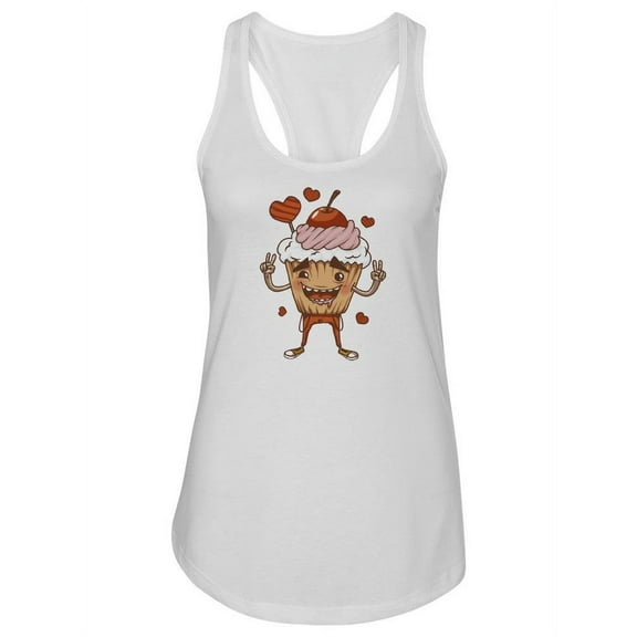 Greeting Cupcake Racerback Tank Women -Image by Shutterstock, Female Large