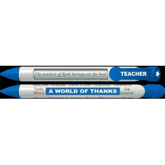 Greeting Pen 36403 World of Thanks-Teacher Pen with Rotating Messages - Pack of 6