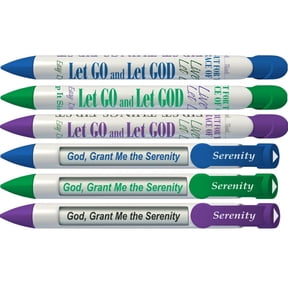 Greeting Pen Bible Verse Pen- Serenity Prayer Blue, Green, Purple Trio Rotating Message 6 Pen Set 36027