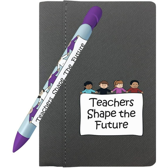 Greeting Pen Teachers Shape the Future Gift Set with 4" x 6" Notebook and 1 Rotating Message Pen (326)
