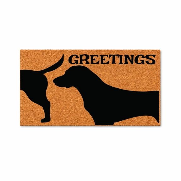 Greetings Doormat, Funny Dog Butt Sniffing Design, Welcome Door Mat, Pet Owner Gift, Outdoor Entry Rug 3555 (24x48 inches) 3555