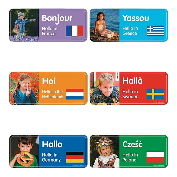 Greetings From Around The World Cutouts - Educational - 60 Pieces