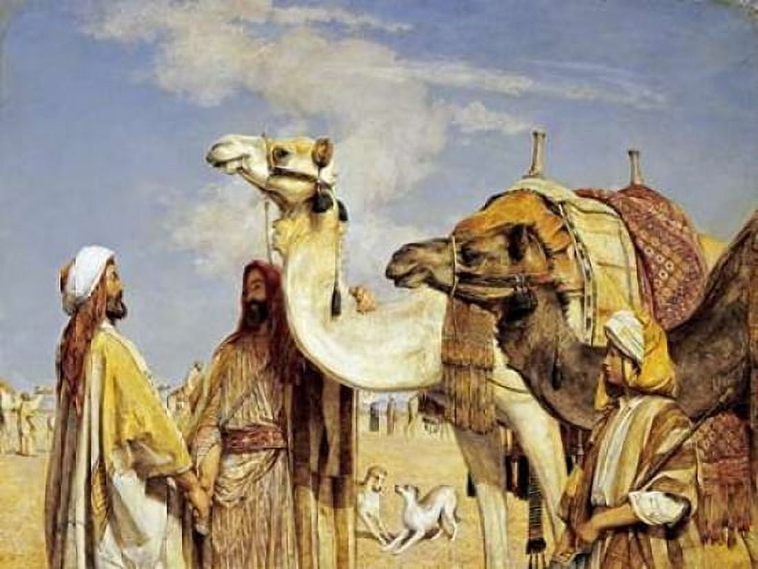 Greetings In The Desert Egypt Canvas Art - John Frederick Lewis (18 x 24)