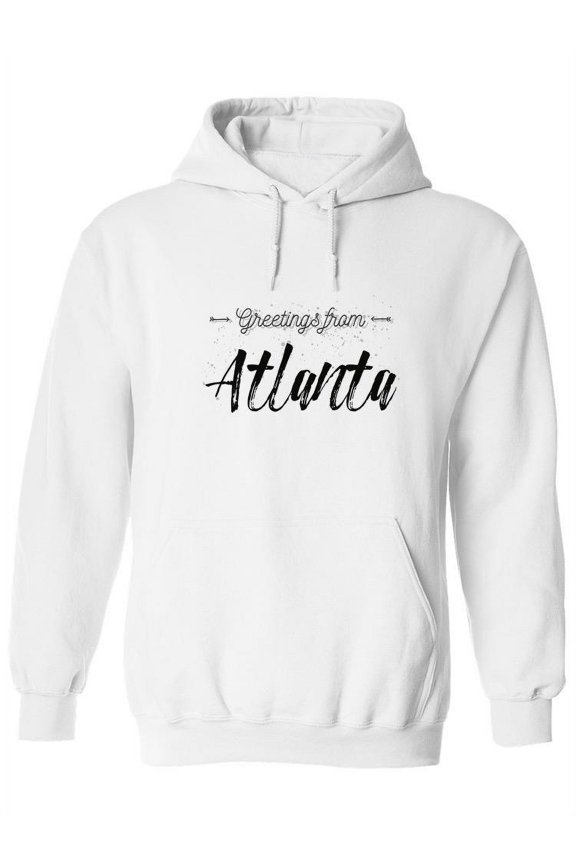 Greetings Quote Curved Font Hoodie Women -Image by Shutterstock, Female Large