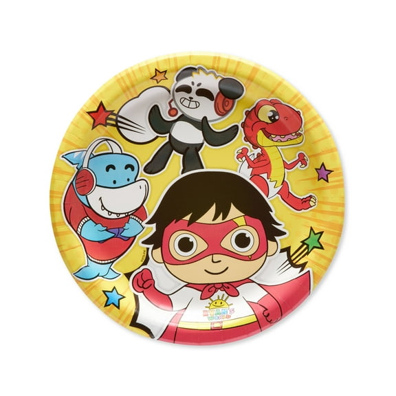 Greetings Ryan's World Paper Dessert Plates, 8-Count