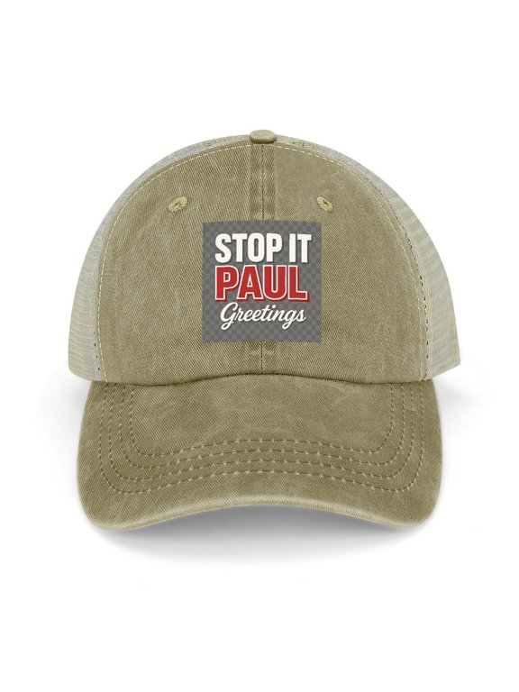 Greetings Stop It Paul Khaki Cotton Baseball Cap Dad Hat – Washed Adjustable Hat for Men Women