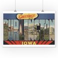 thumbnail image 1 of Greetings from Burlington, Iowa (Red/Blue) (12x18 Art Print, Wall Decor Travel Poster), 1 of 1