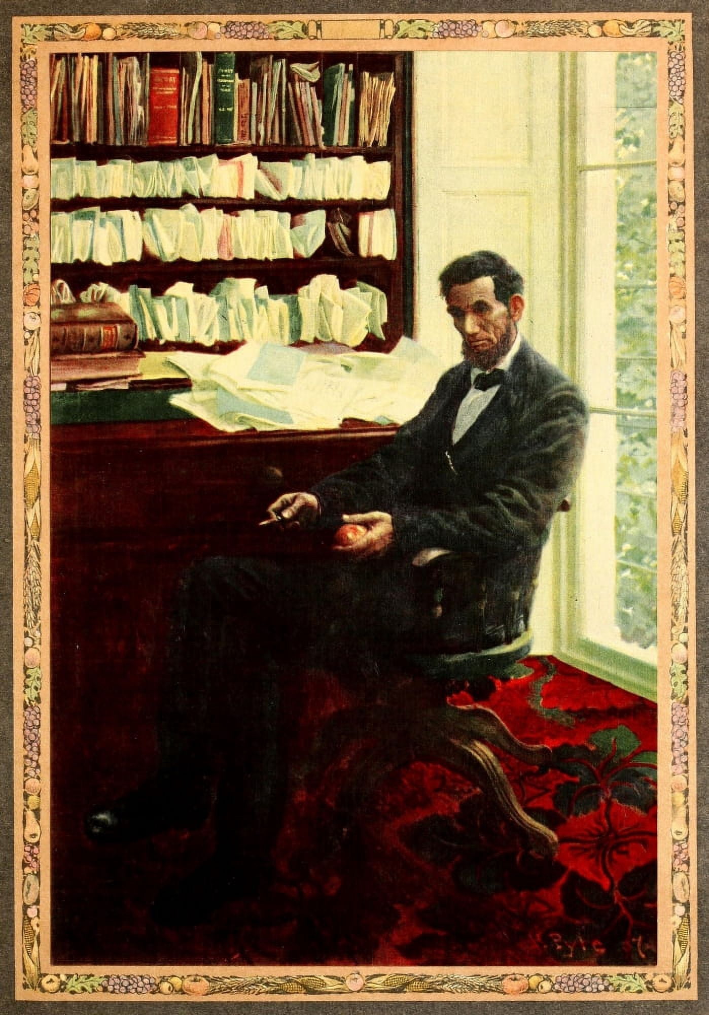 Greetings from Hearts Delight Farm 1913 Abraham Lincoln Canvas Art - Howard Pyle (18 x 24)
