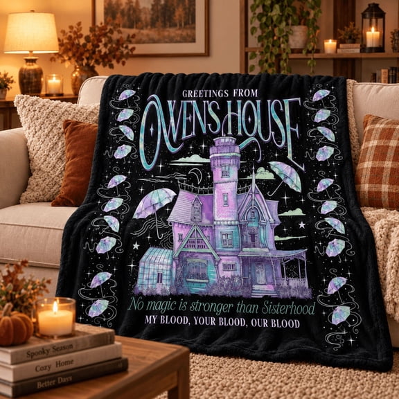 Greetings from the Owens House Midnight Margaritas Practical Magic Flannel Throw Blanket