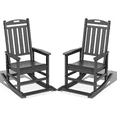 thumbnail image 1 of Greforg Outdoor Oversized Patio Rocking Chair Set of 2, HDPE Weather Resistant Porch, Garden Lawn Rocker,Gray, 1 of 6