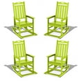 thumbnail image 1 of Greforg Outdoor Oversized Patio Rocking Chair Set of 4, HDPE Weather Resistant Porch, Garden Lawn Rocker,Green, 1 of 7