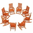 thumbnail image 1 of Grefrog Outdoor Oversized Patio Rocking Chair Set of 8, HDPE Weather Resistant Porch, Garden Lawn Rocker,Orange, 1 of 1