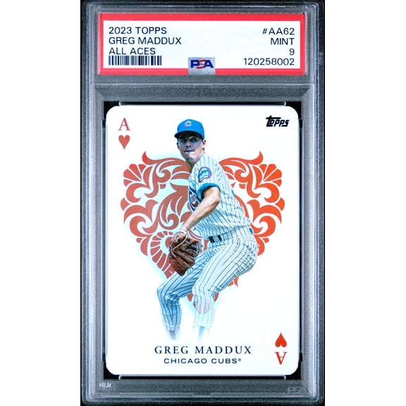 Greg Maddux 2023 Topps All Aces Baseball Card #AA62 Graded PSA 9 Cert # 120258002
