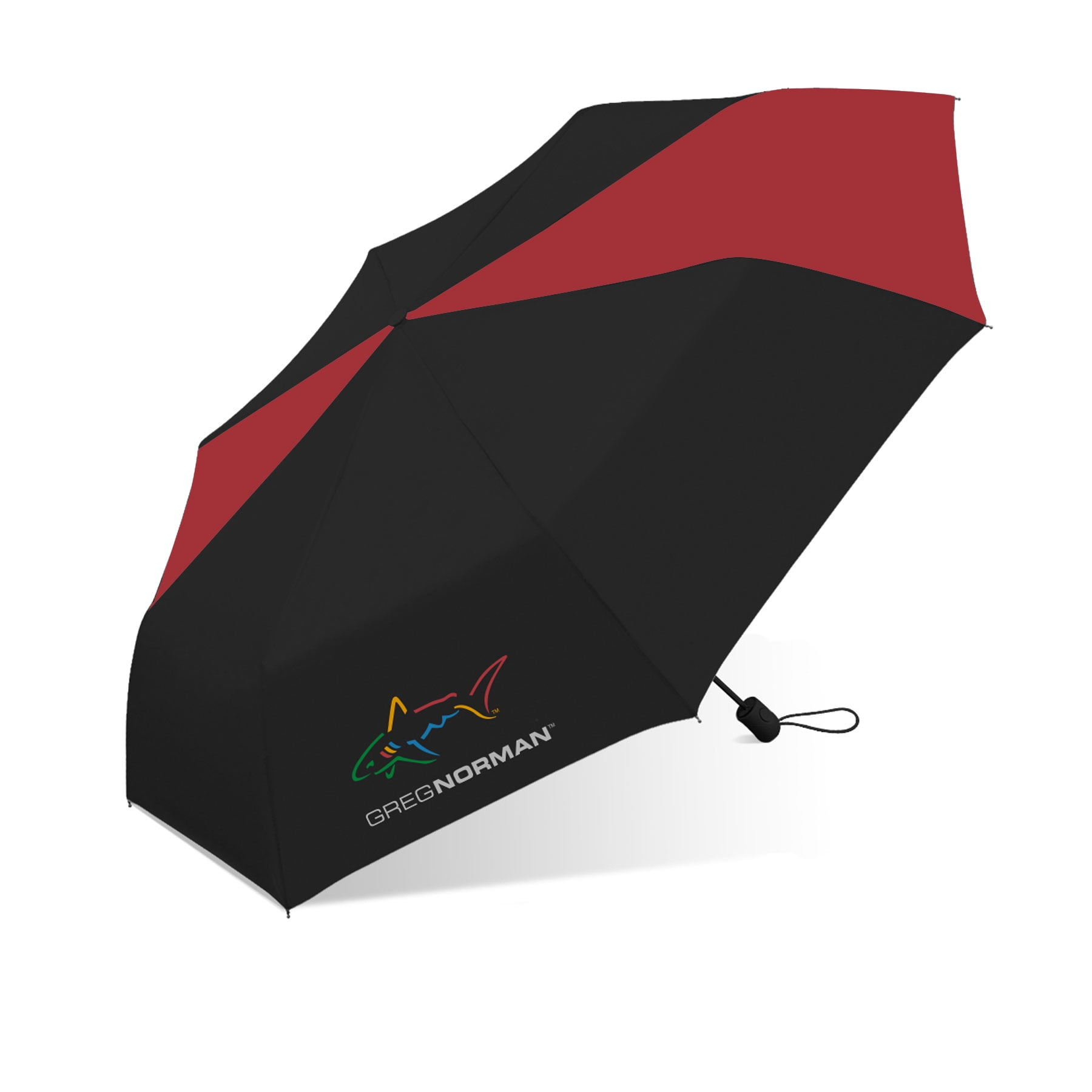 Greg Norman 42in Compact Rain Umbrella, Push Button Open, Folding, Windproof