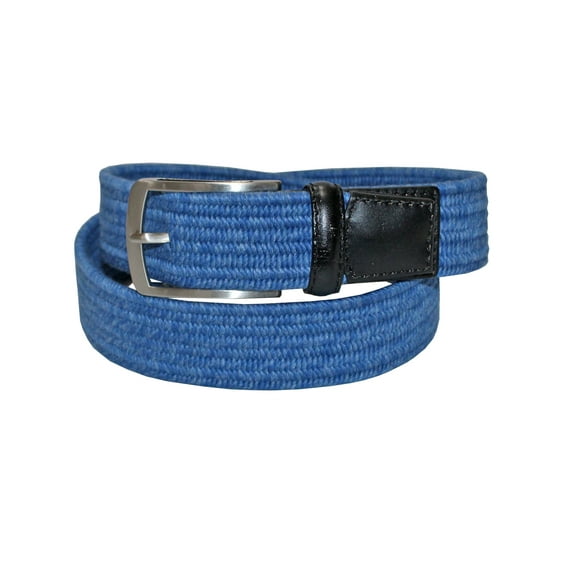 Greg Norman Golf Men's Heather Braided Stretch Fit Belt, 42" Blue -