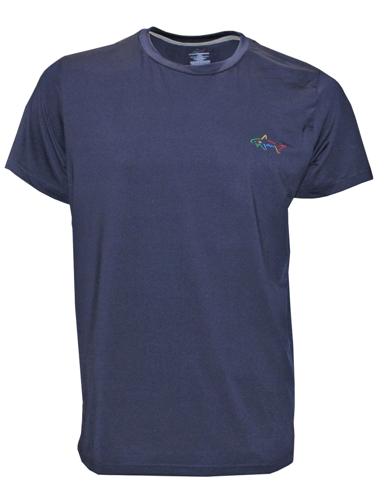 Greg Norman Golf Men's Shark Performance T-Shirt, Medium Navy Blue