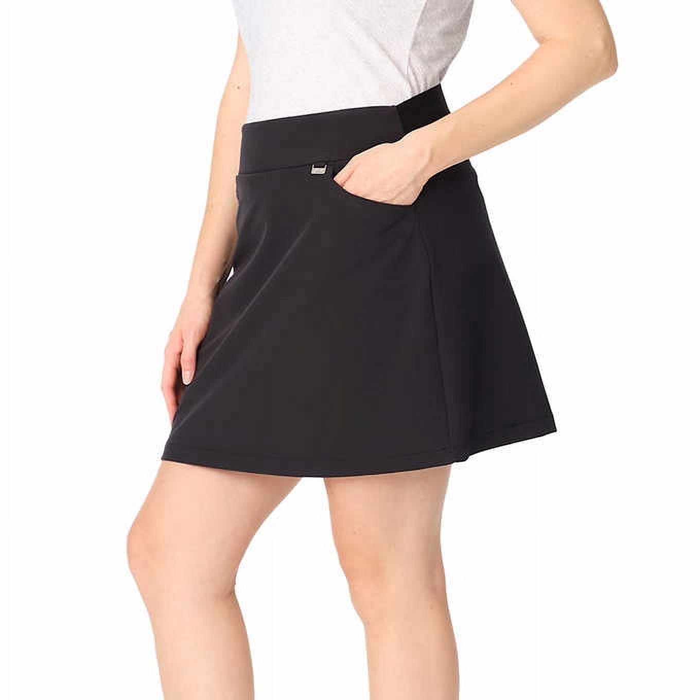 Greg Norman Women's Pullon Plaid Skort, XL, Black
