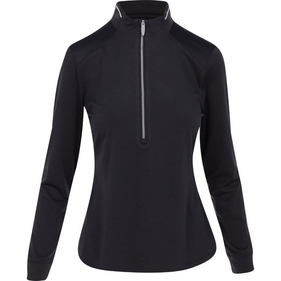 Greg Norman Leaderboard Ultra Stretch Half Zip Black Heather Outerwear Women XL