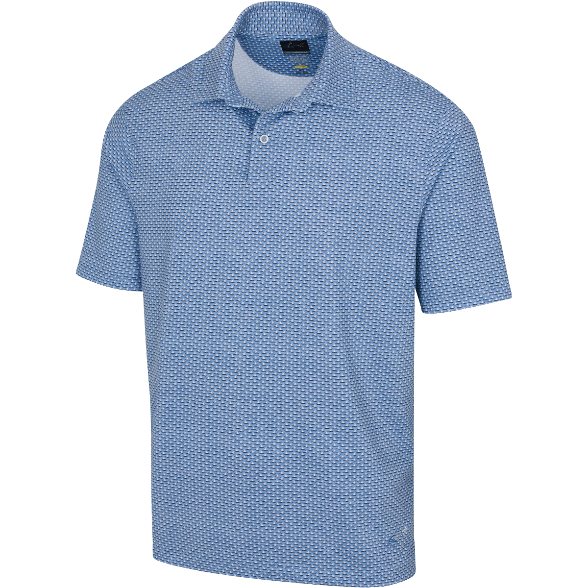 Greg Norman Men s Performance Golf Polo XXL Play Dry Shark Print Short Sleeve Black Walmart