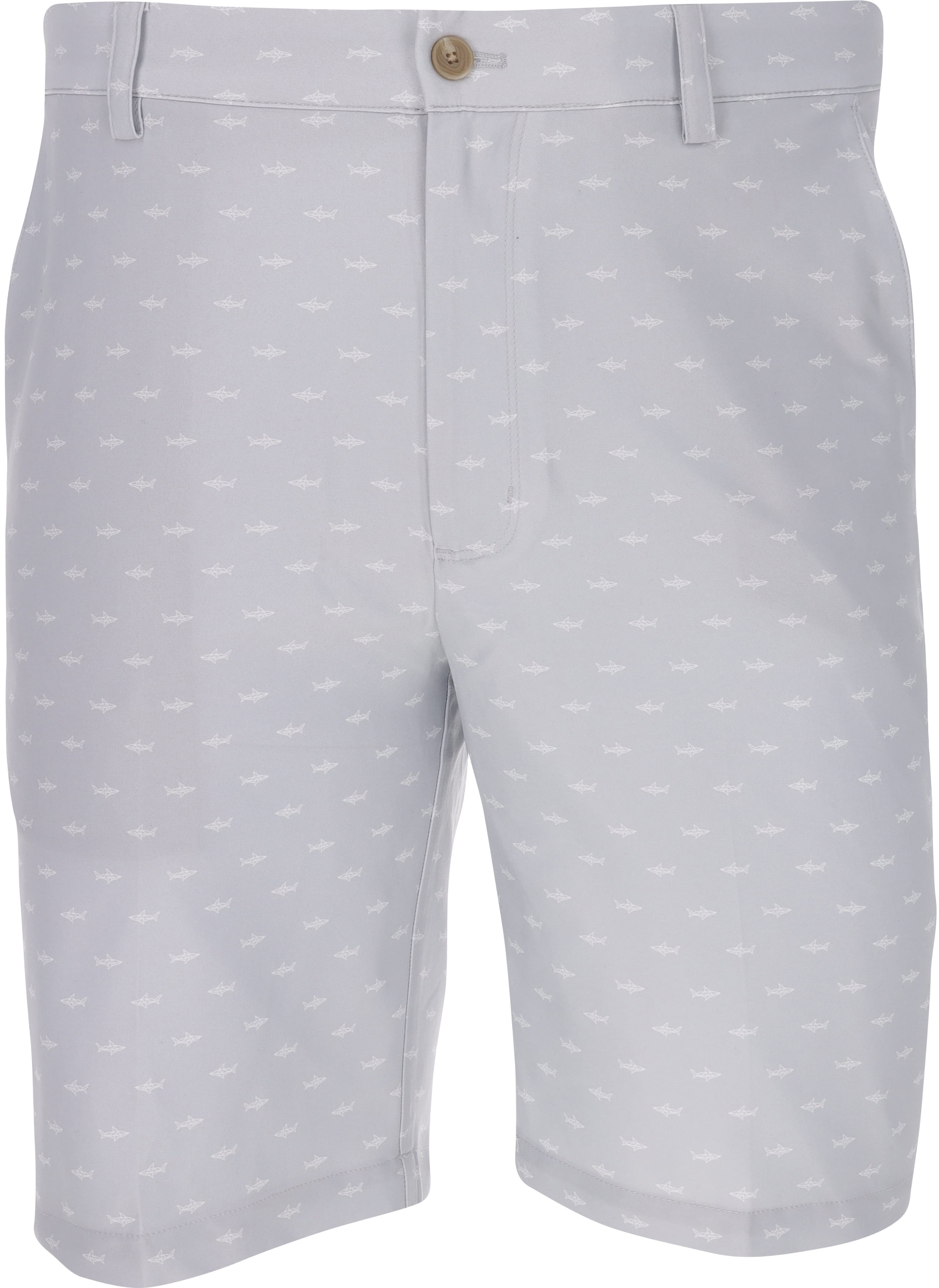 Greg Norman ML75 MicroLux Hybrid Shark Print Shark Grey Shorts Men ...