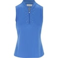 thumbnail image 1 of Greg Norman ML75 Microlux Pearl Studded Sleeveless Aegean Blue Shirt Women XL, 1 of 3